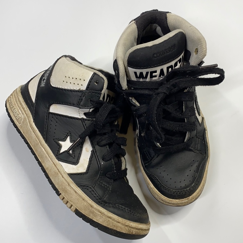 CONVERSE X John VARVATOS JV WEAPON MID HI LEATHER Sneaker Black Youth Size 13
